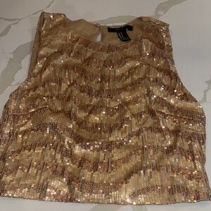 Forever 21 Gold Sequin Sleeveless Tank Top